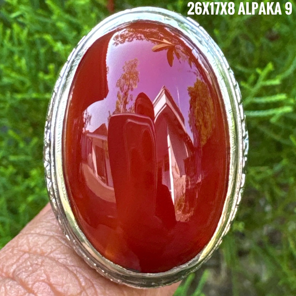 Cincin Batu Akik Natural Cempaka Merah (Asli Alam)