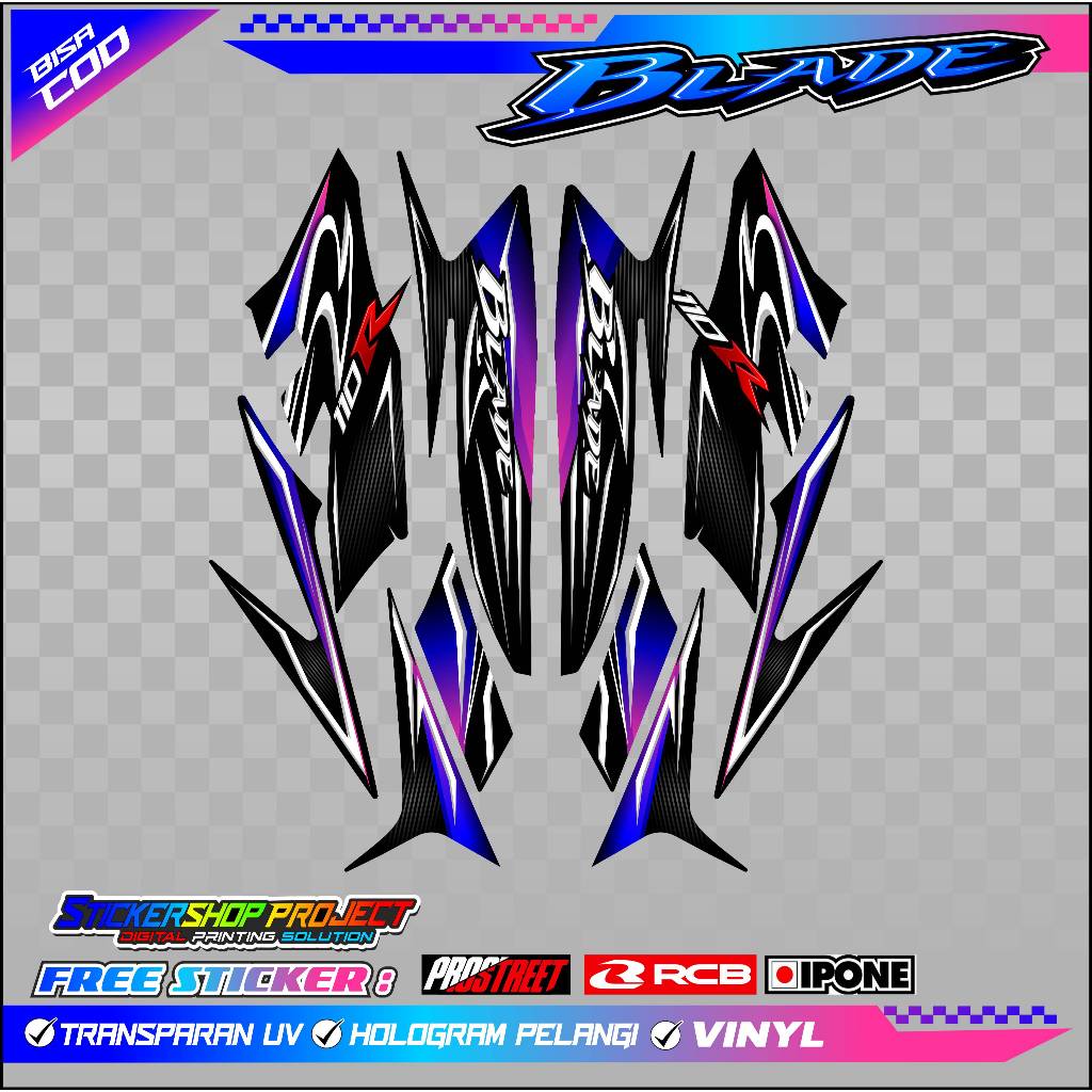 STRIPING VARIASI HONDA BLADE 110 R / STICKER LIST VARIASI MOTOR BLADE 110 R