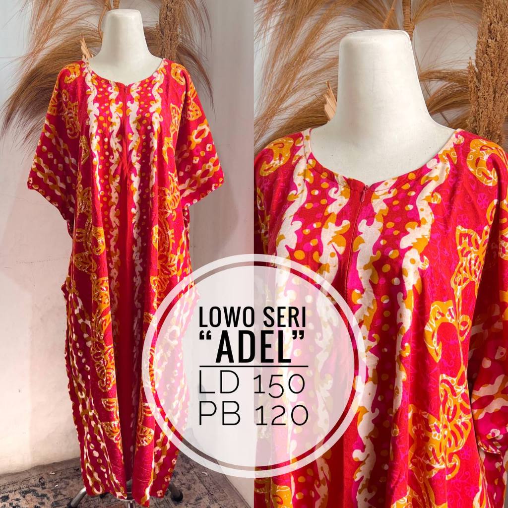 (Soft) LAMOZA Daster Batik Cap Pekalongan Lowo Kalong Kelelawar Resleting Depan Busui Rayon Super Ju