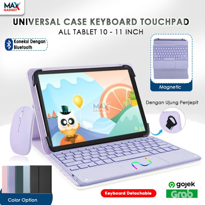 [ ALL TYPE ] Tablet 10 - 11 Inch Inci Cover Keyboard Touchpad Olike Advan Lenovo iTel Vista Huawei X