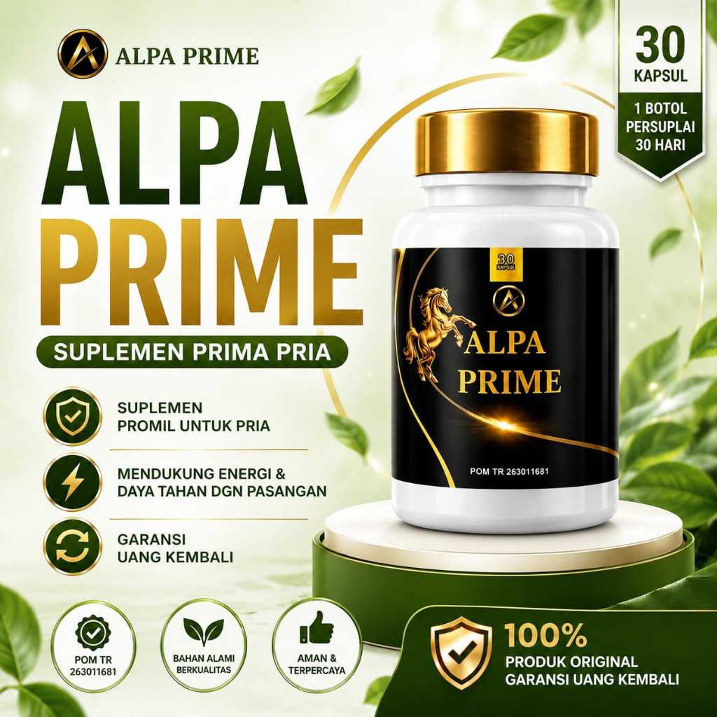 ALPA PRIME - Suplemen Prima Pria herbal - Suplemen Stamina Bantu Imunitas Original BPOM 30 Kapsul