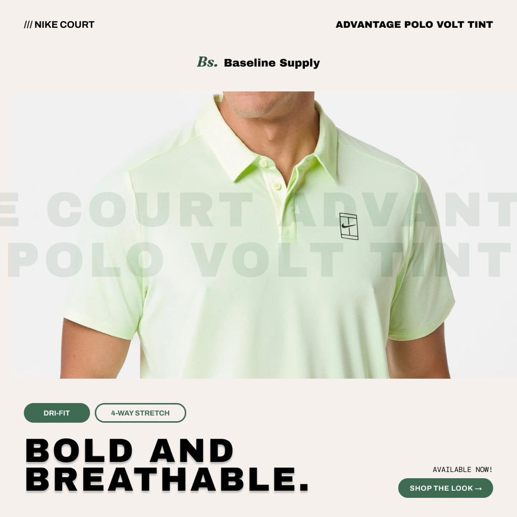 NKTC Nike Court Advantage Tennis Polo - Volt Tint