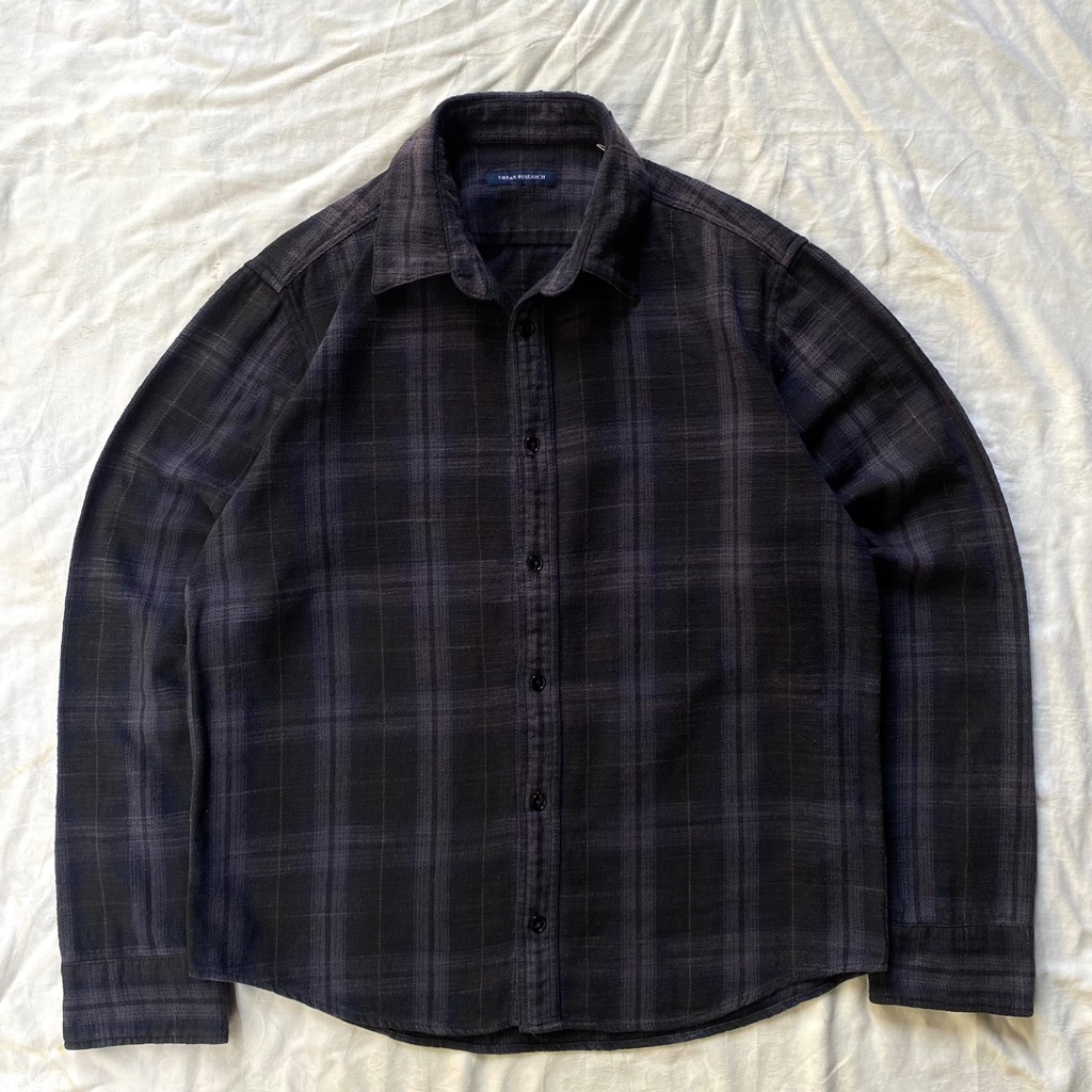 Urban Research Flannel Long Sleeve Shirt scnd prlvd original Kemeja Flanel Hitam
