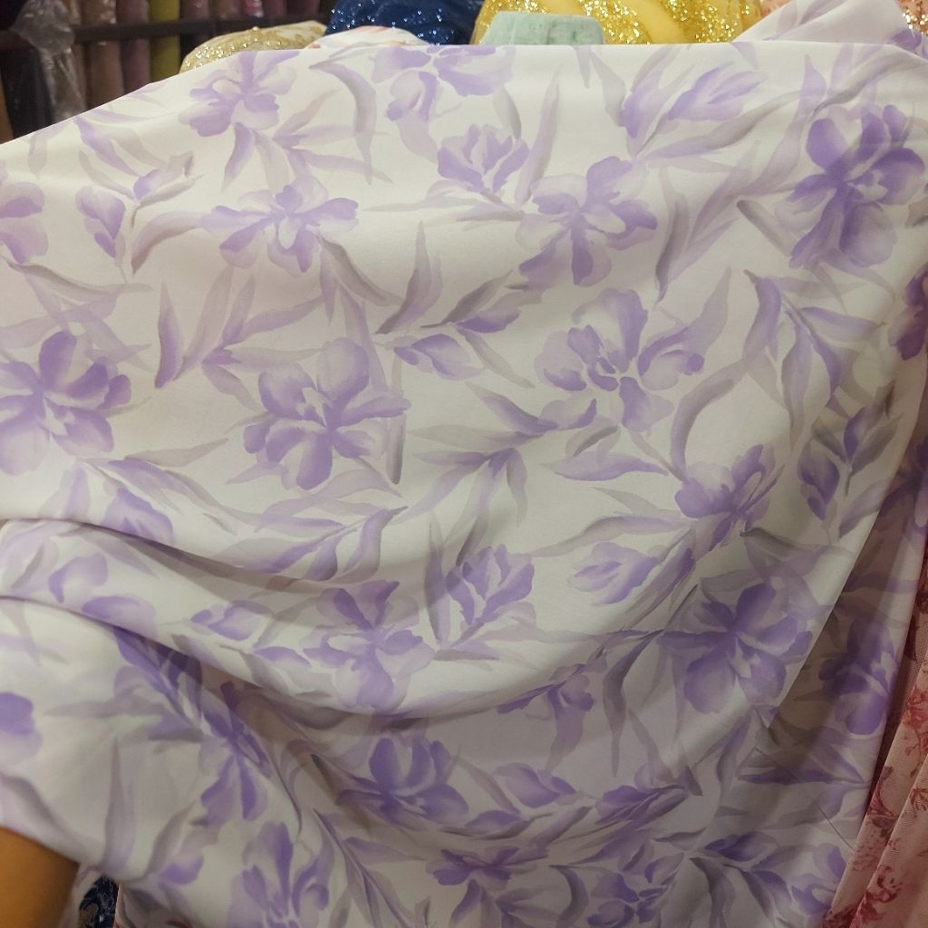kain sifon motif mewah premium  - kain sifon meteran  - kain sifon motif bunga premium