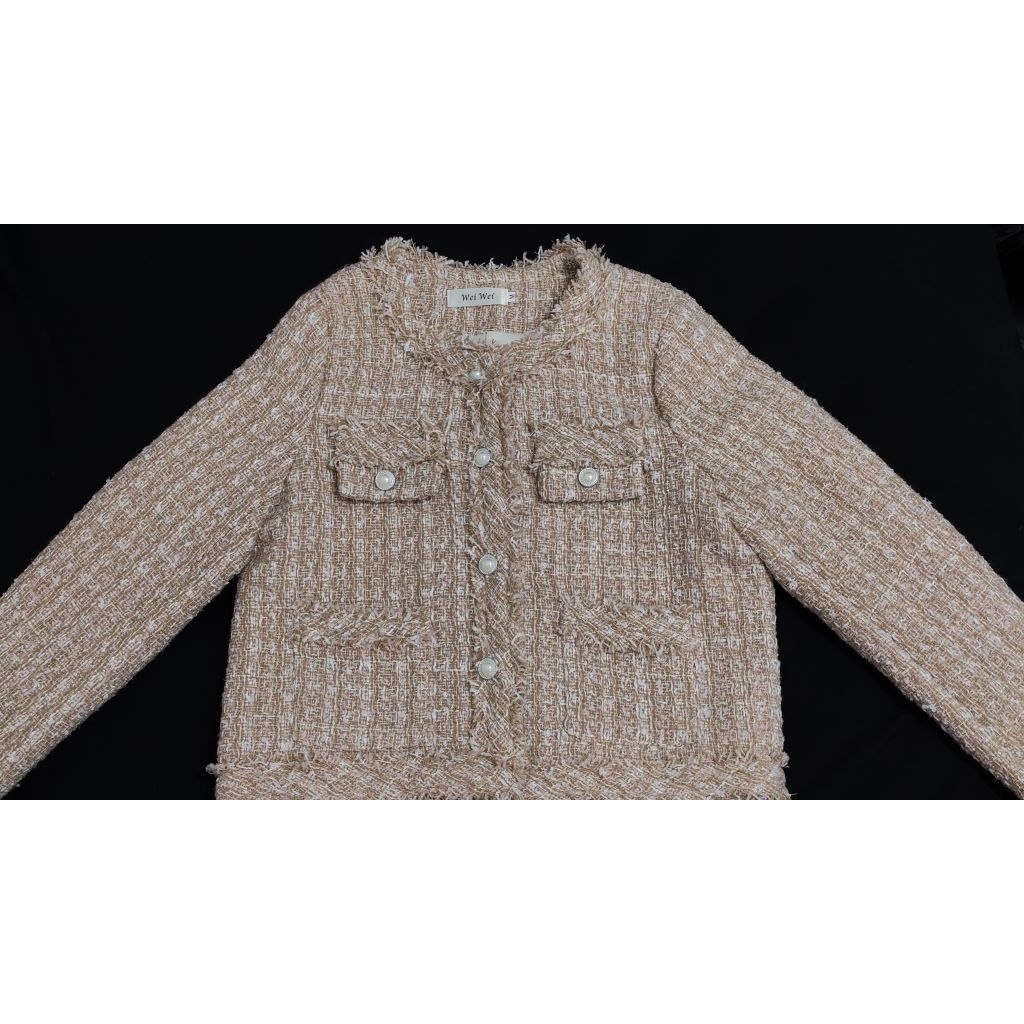 Soft Pink Tweed Blazer