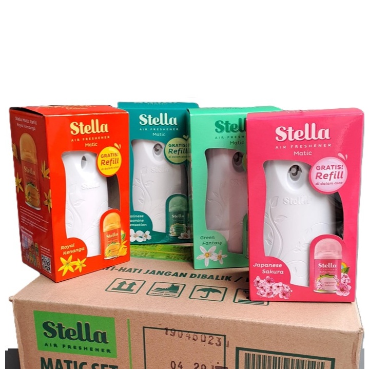 [ set alat+refill ] Stella Matic Box pewangi otomatis semprot stella pewangi ruangan