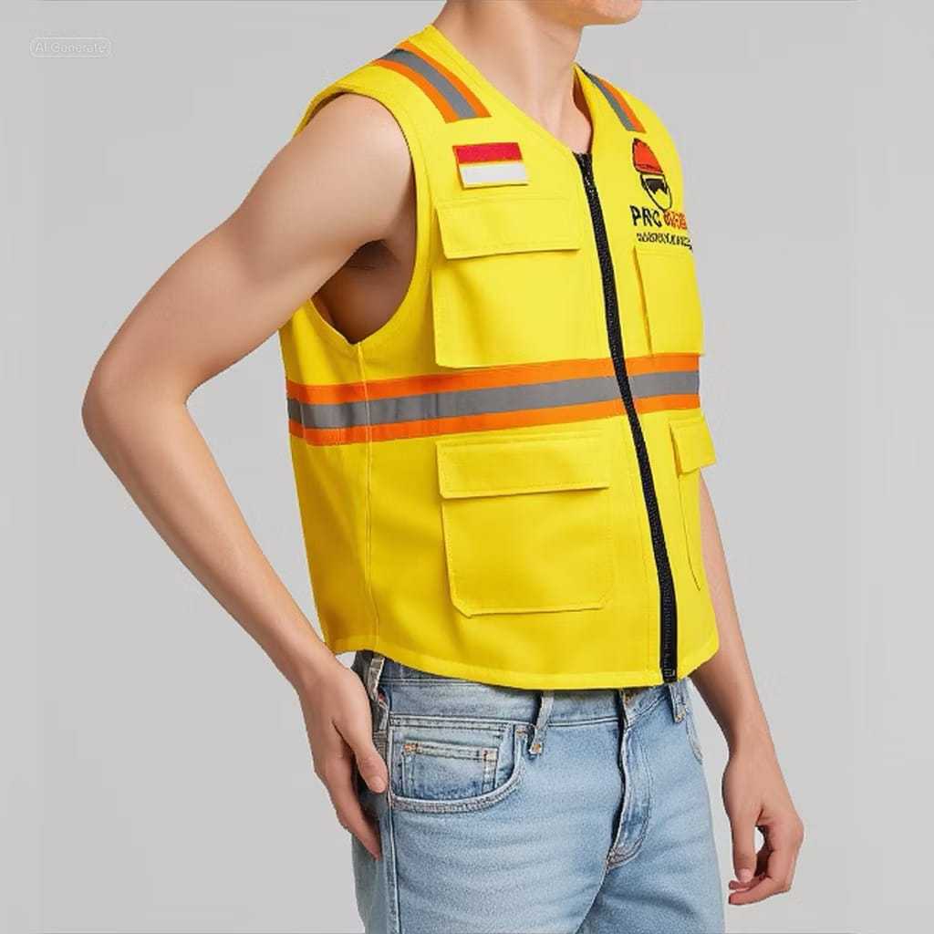 Rompi Safety Lapangan Pria Wanita | Rompi Kerja | Rompi Safety First Premium | Rompi Safety Proyek P