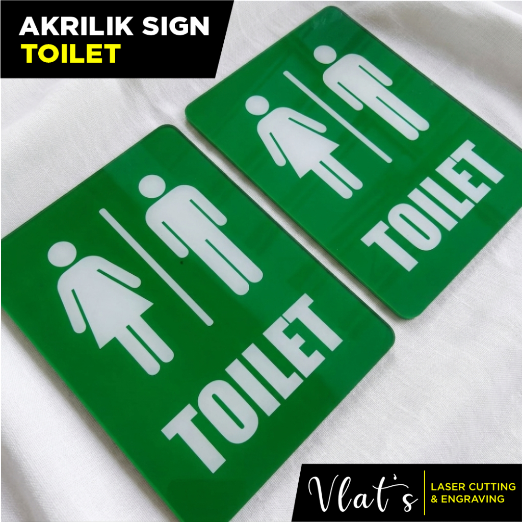 Tulisan Toilet Akrilik Toilet Custom Akrilik Sign Toilet