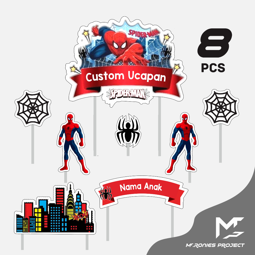 Cake Topper Spiderman Superhero / Kue Ultah / Kue Khitanan