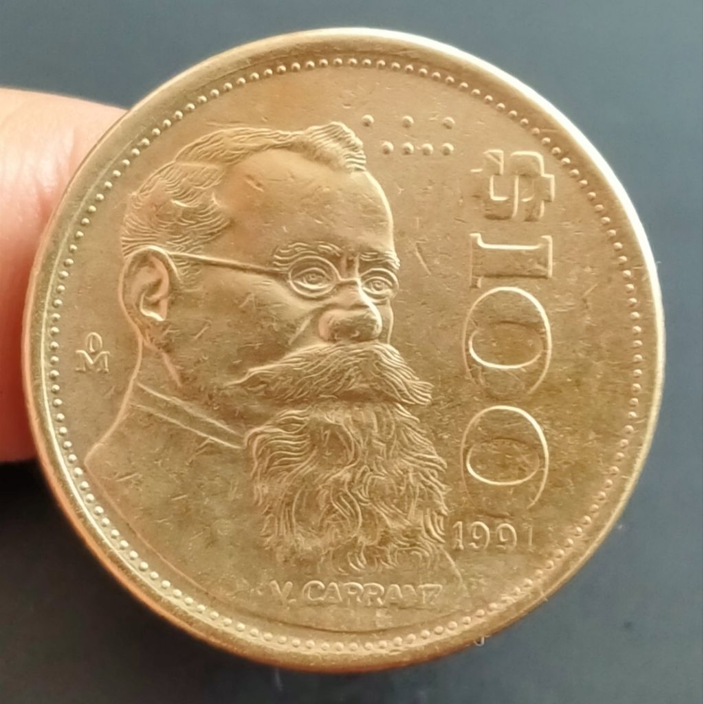 Koin Kuno Meksiko 100 Peso tahun 1991