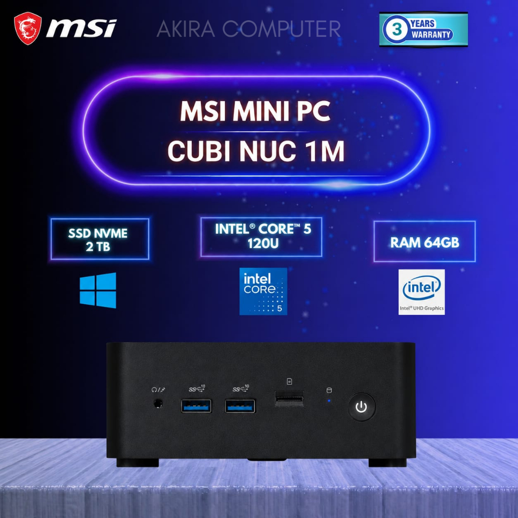 MINI PC MSI CUBI NUC 1M CORE 5 120U FULLSET +RAM +SSD | MSI CUBI NUC 5 120U