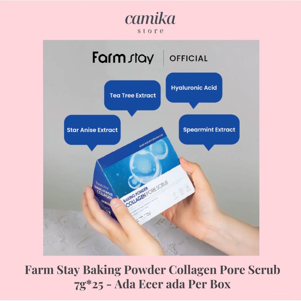CAMIKA - Farm Stay FarmStay - Baking Powder Collagen Pore Scrub 7g*25 - Ada Ecer ada Per Box - Menga