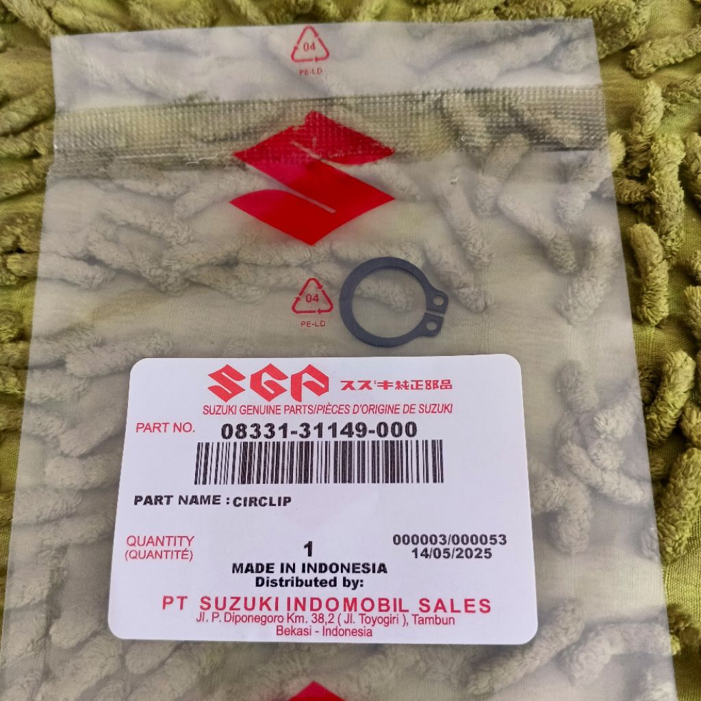 RING SNAP 31MM RING CIR KLIP PENGUNCI SUZUK SPIN SKY WAVE SKYDRIVE  HAYATE ORIGINAL SGP 08331-31149-