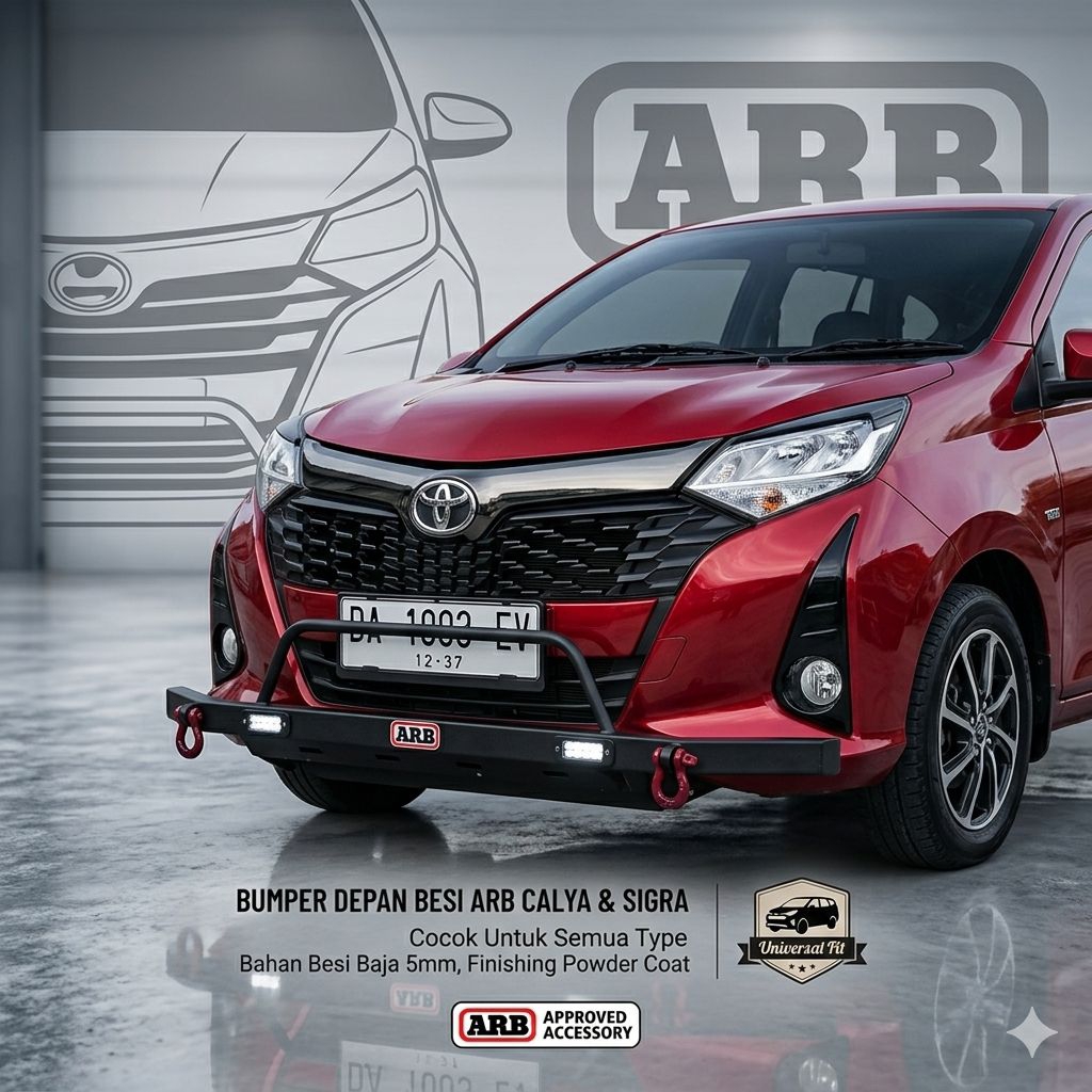 TANDUK DEPAN MINI ARB MOBIL CALYA SIGRA LAMPU LED FULL BESI
