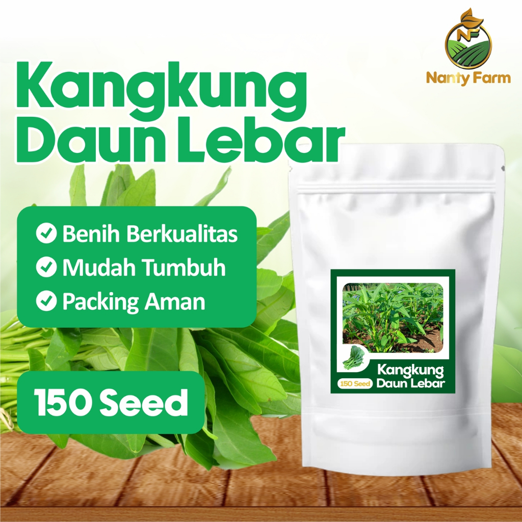 150 Benih Kangkung Daun Lebar Sayuran Kangkung Hidroponik  - Benih Bibit Tanaman Sayur