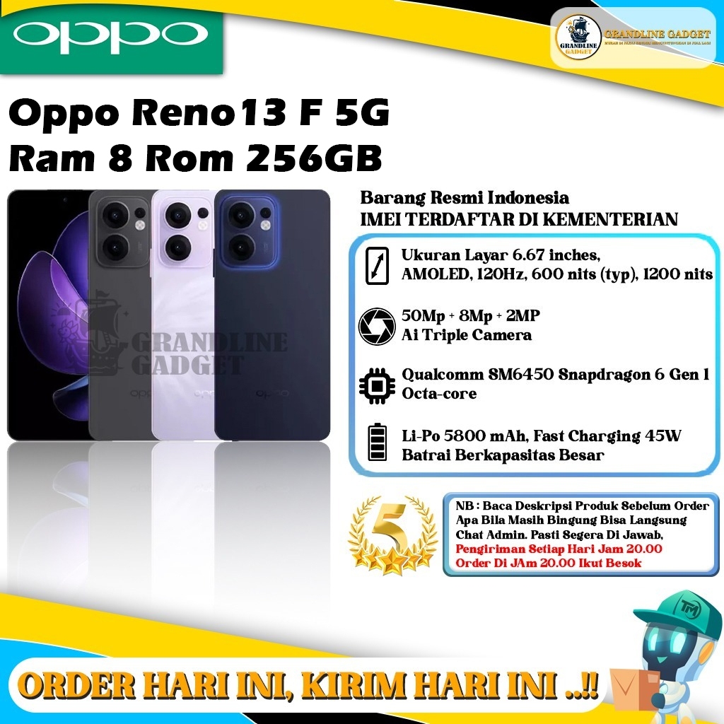 0 P P 0 Reno 13F 5G Ram 8/256GB | Ram 12/256GB