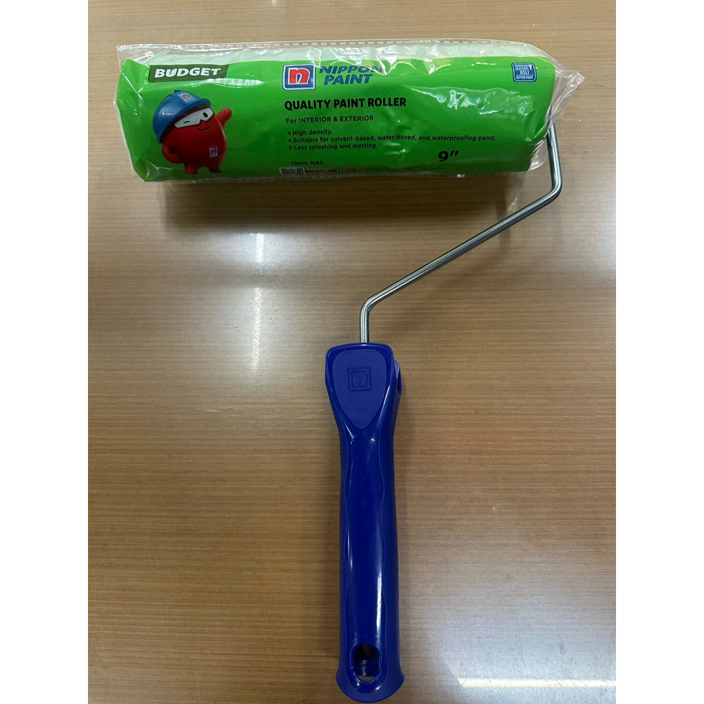 NIPPON PAINT - PAINT ROLLER Quality Budget 9" SET | Hijau NIPPON PAINT ROL CAT BUDGET 9 INCH ROLLER 
