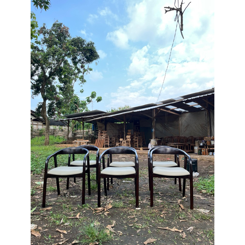 Kursi Makan Dudukan Jok Busa Kursi Restoran Kayu Jati Kursi Cafe Kayu Jati Minimalis Kombinasi Duduk