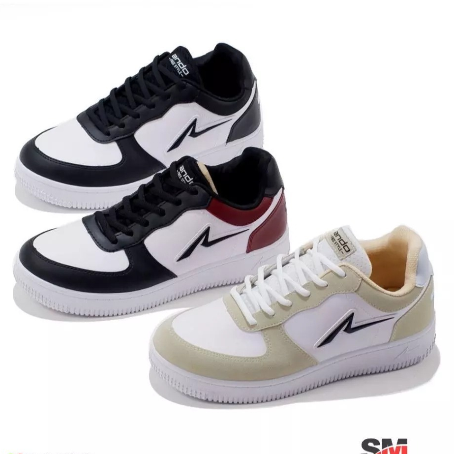 Ando Tricks Sepatu Pria Original Sneakers Tali Cowok Kekinian Nyaman Anti Lecet dan Bau Lentur Empuk