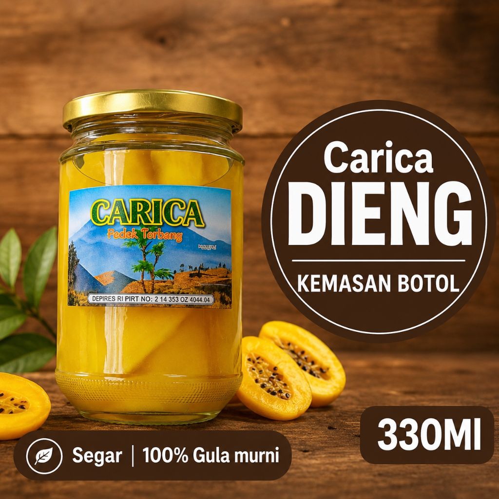 Carica Dieng Botol Kaca 330 Gram Manisan Buah Segar Oleh Oleh Khas Wonosobo