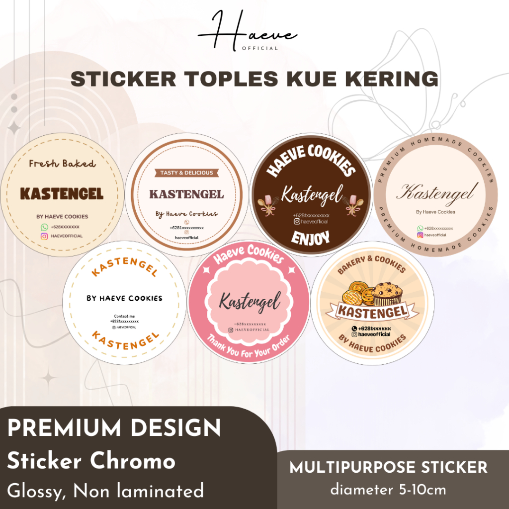 Sticker Toples Kue Kering Label Kemasan Toples Kue Sticker Kue Kering Lebaran Sticker Kue Estetik