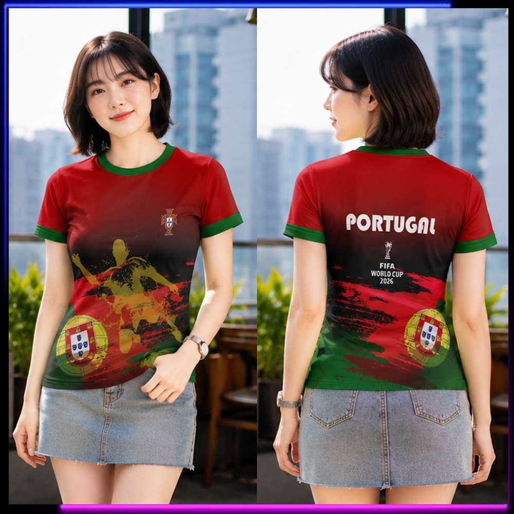 Jersey Portugal Anak Dewasa / Kaos Suporter Portugal Piala Dunia 2026 Terbaru