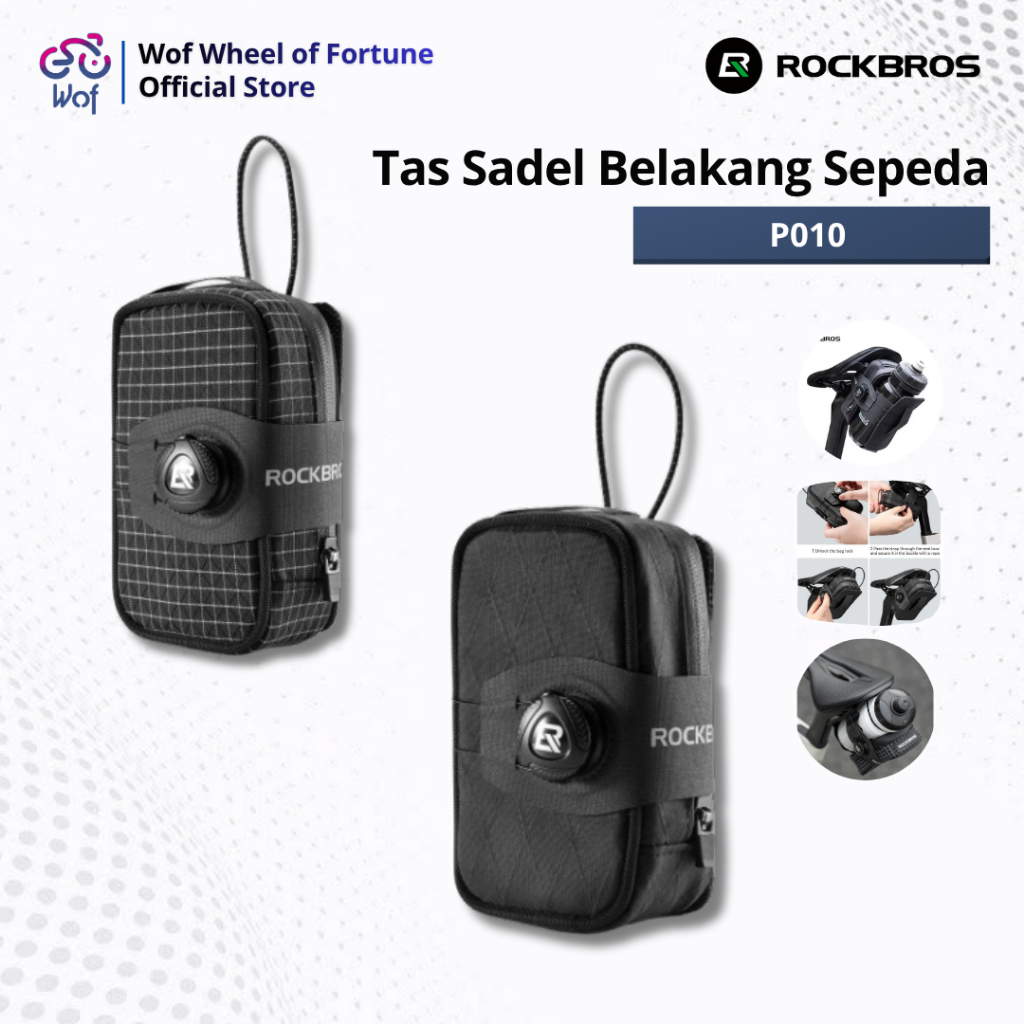 Promo ROCKBROS P010 Tas Sadel Belakang Sepeda Gunung Balap Multifungsi Portabel dengan Pengunci