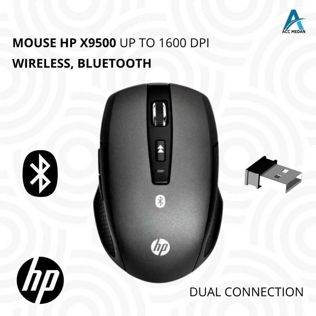 HP X9500 UP TO 1600 DPI - MOUSE WIRELESS DAN BLUETOOTH