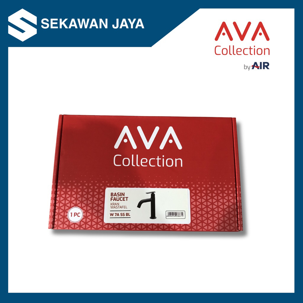 AVA Collection by AIR Basin Faucet W 7A SS BL Kran Wastafel Cuci Tangan Minimalis Matte Black Hitam 