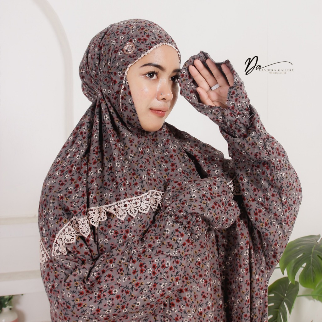 Andera Mukena Terusan Dewasa Rayon Viscose Premium Motif Sakura