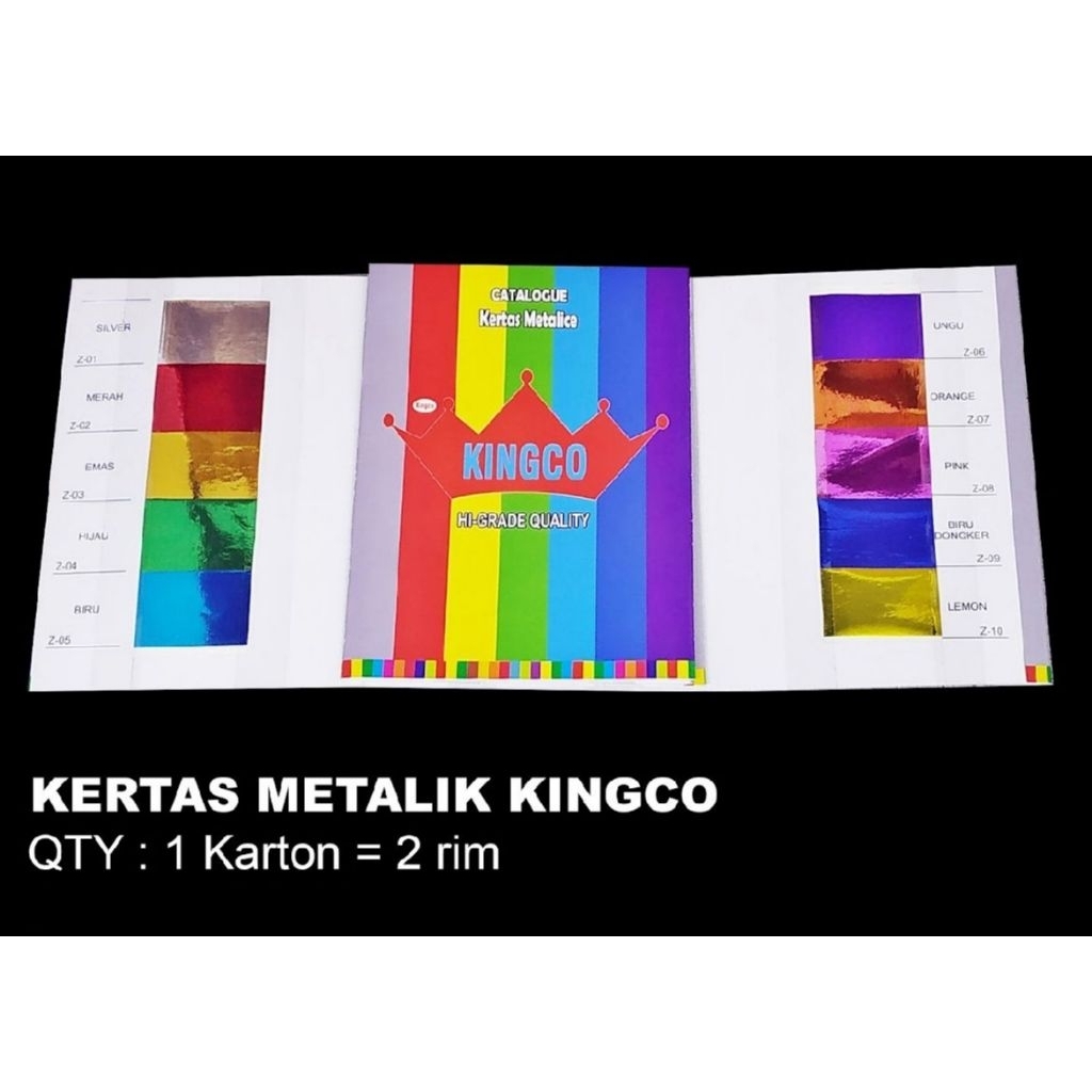 KERTAS METALIK KINGCO / KERTAS MENGKILAP WARNA