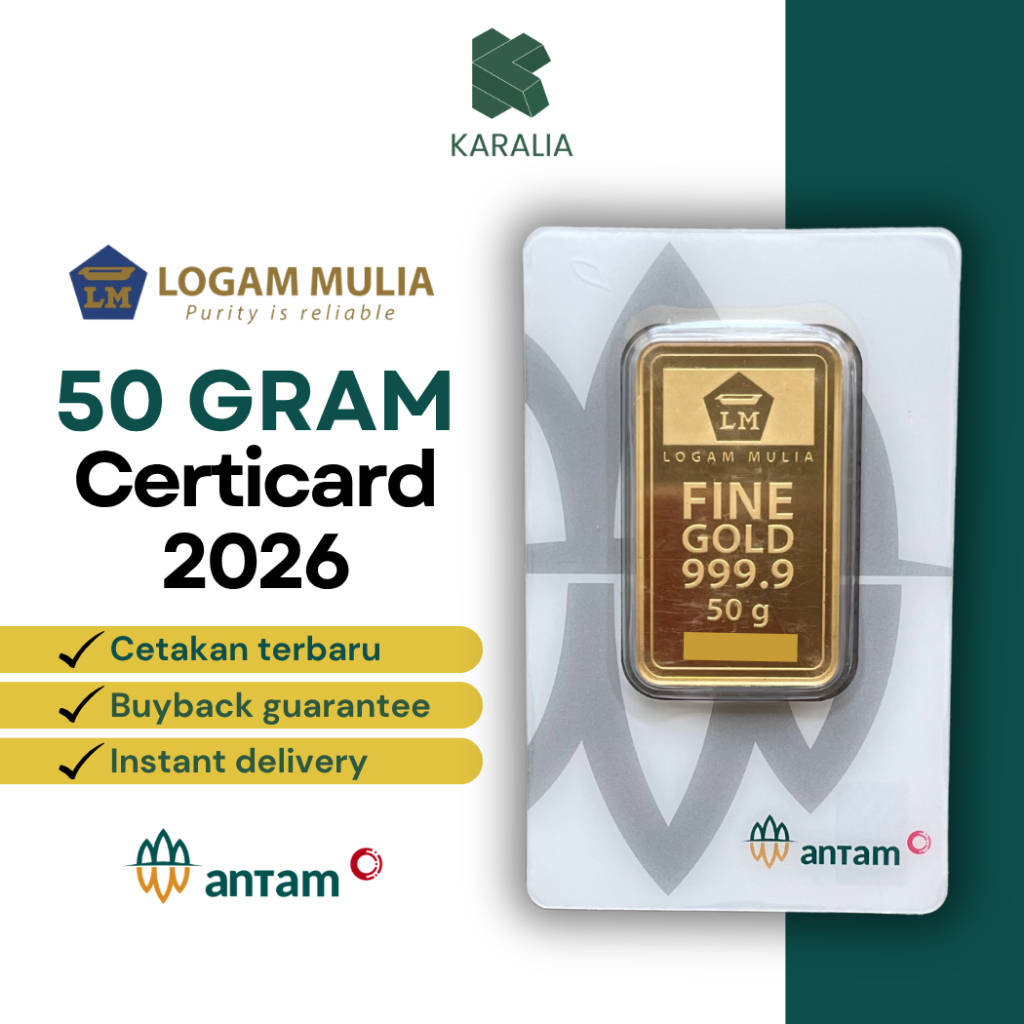 ANTAM – (LM) Logam Mulia Emas Antam 50 Gram Emas Murni 999.9