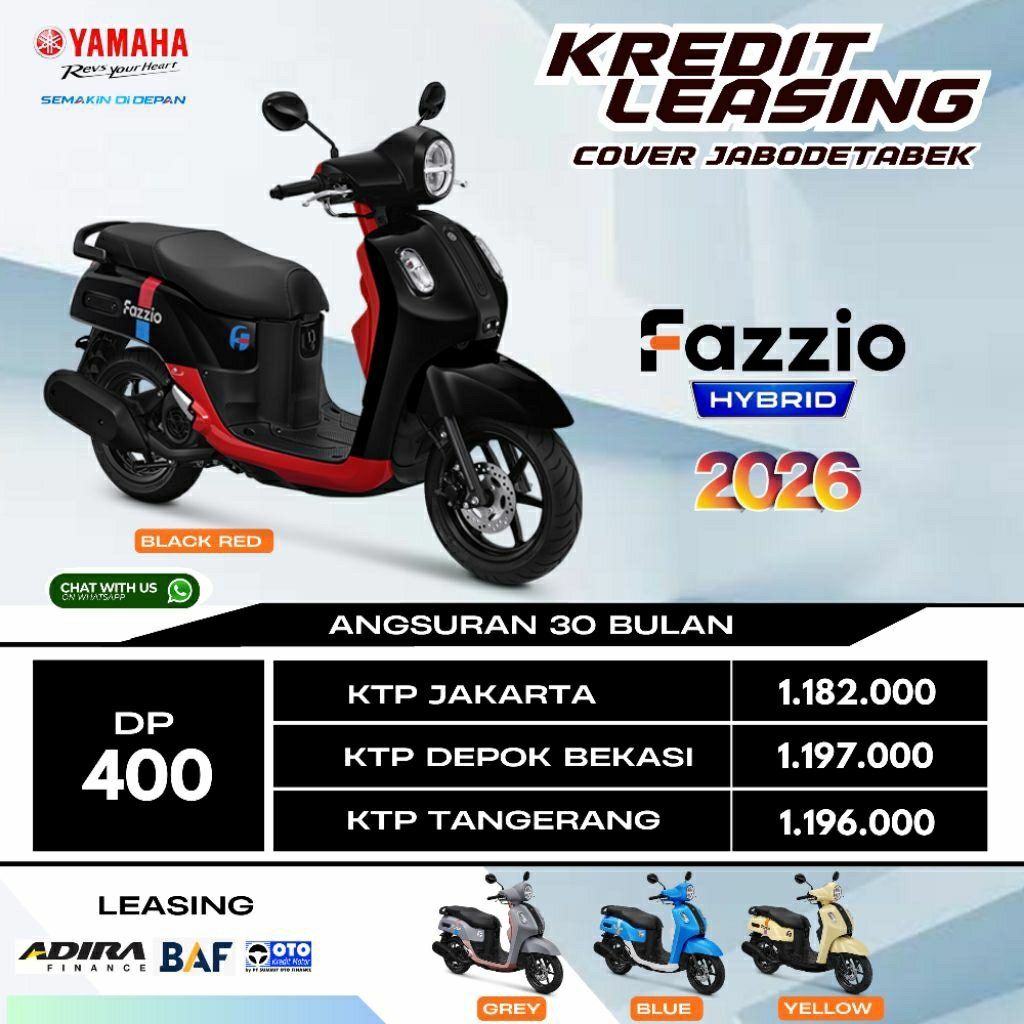 DP Motor Yamaha Fazzio Hybrid Kredit Leasing Jakarta Bekasi Depok Tangerang