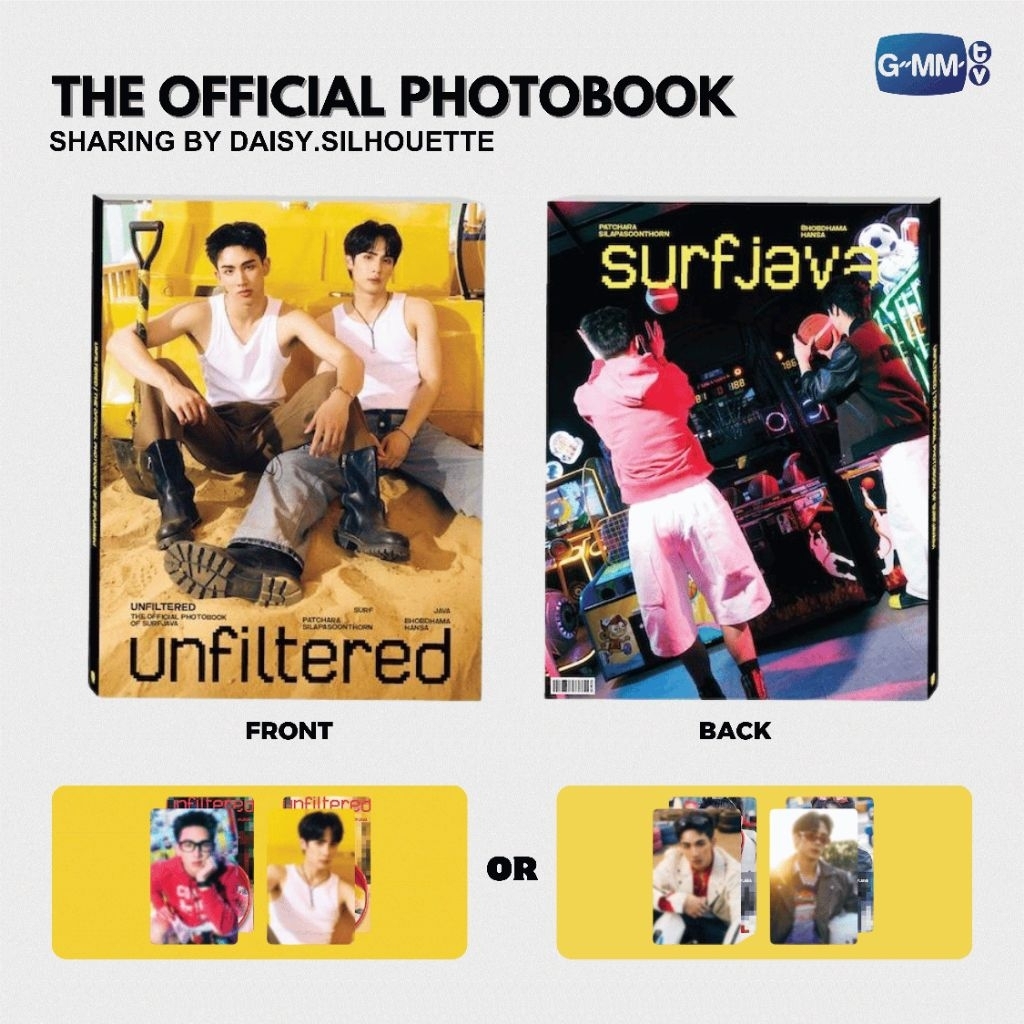 PHOTOBOOK UNFILTERED SURFJAVA OFFICIAL || SHARING PHOTOBOOK POSTER POSTCARD PHOTOCARD GMMTV || WTS M