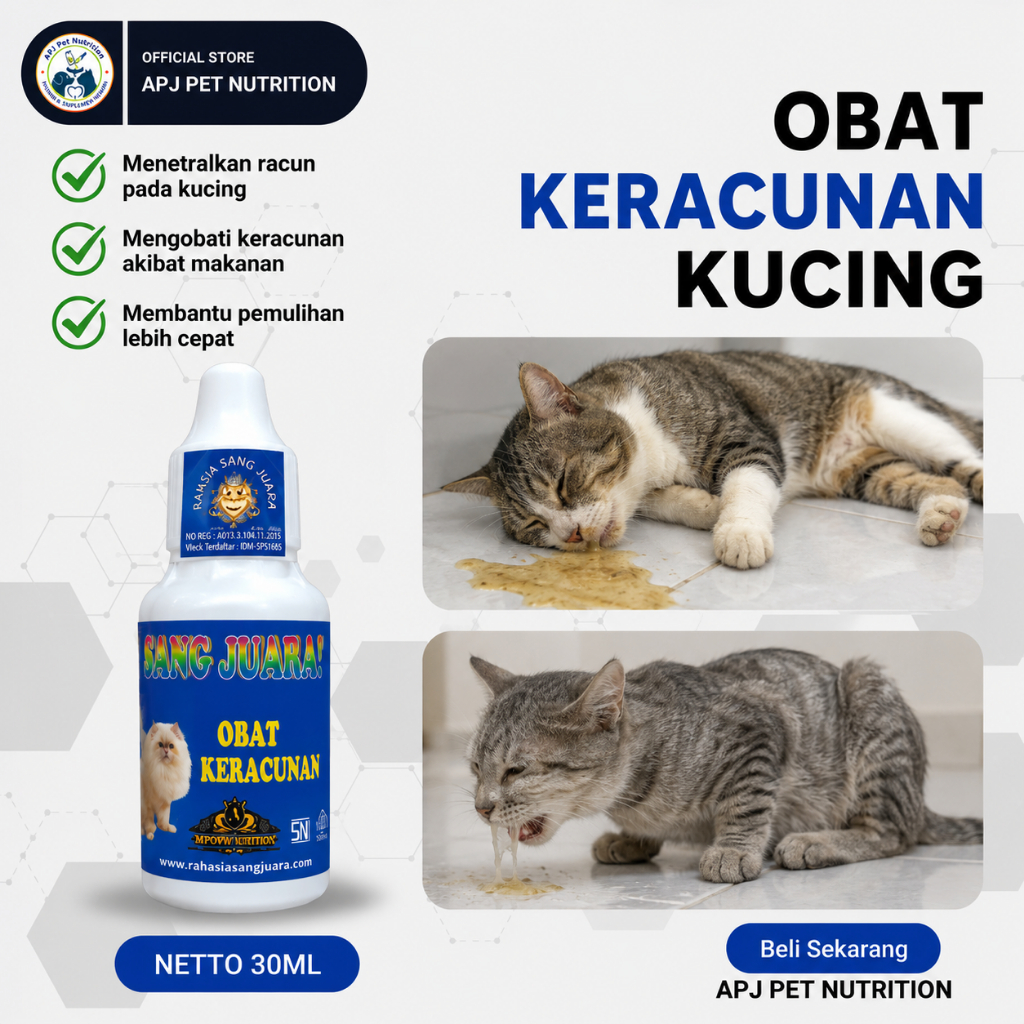Obat Mengatasi Keracunan Kucing 30ML - Meningkatkan Imunitas Kucing