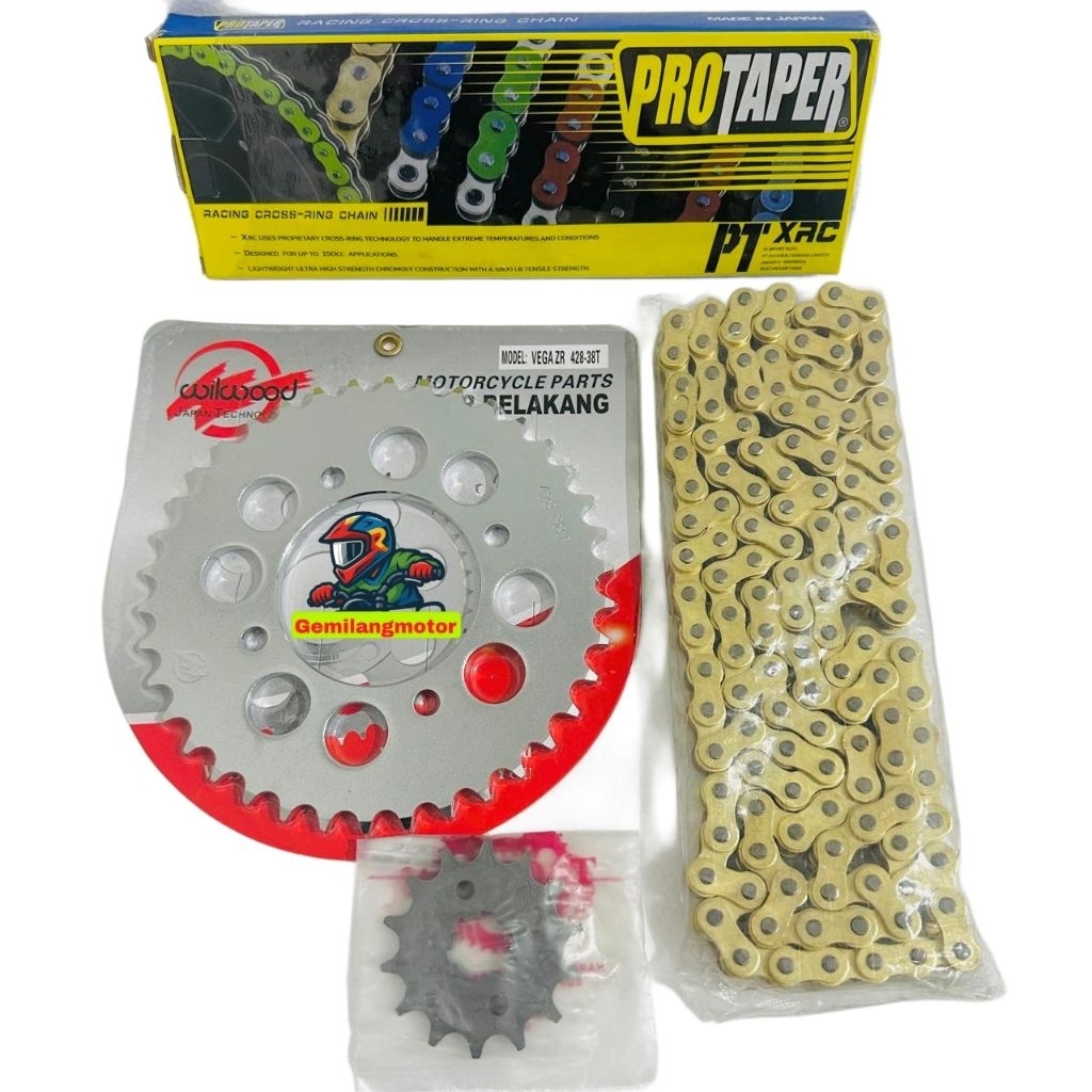 Gear Set 428 Vega ZR Jupiter Z New Z1 ROBOT Wilwood Set Rantai Gold Protaper 428