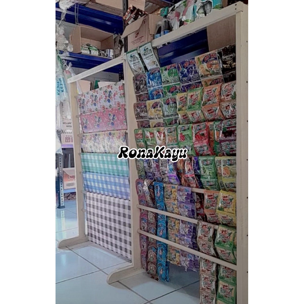 TEMPAT GANTUNGAN KERTAS KADO,RAK HIJAB,RAK MAKANAN&MINUMAN