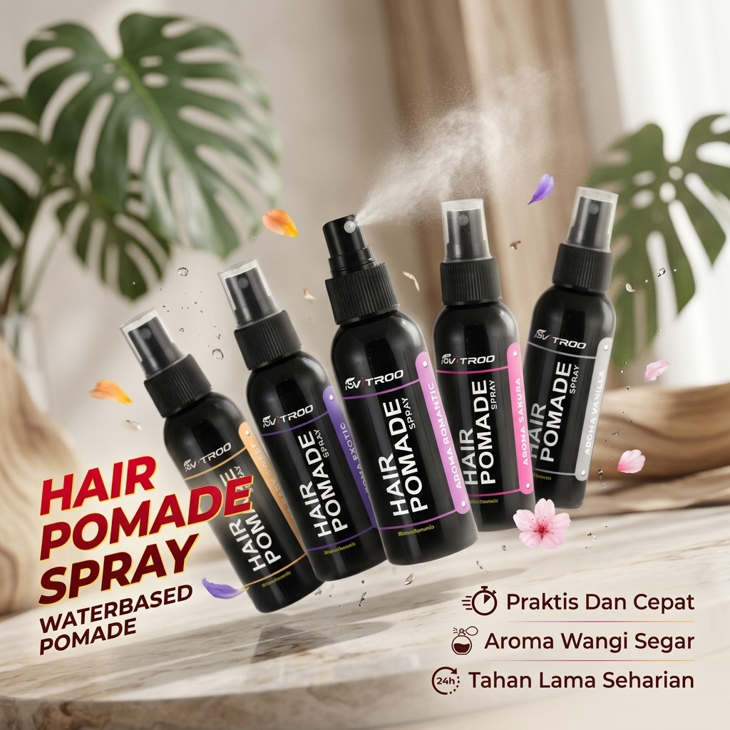 Pomade Cair Parfum Minyak Rambut Spray 60 ml waterbased