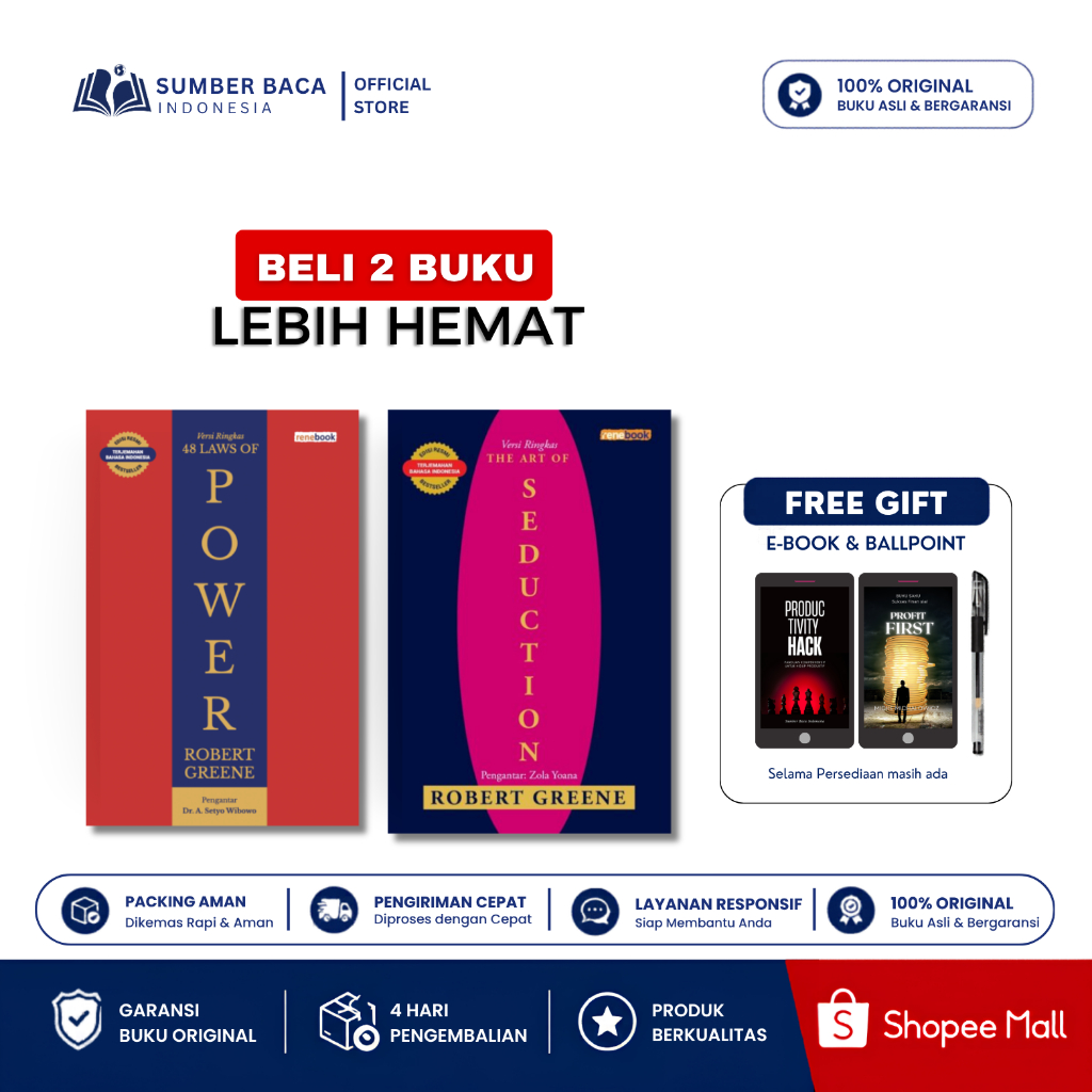 Paket Hemat 2 buku - The Art of Seduction + 48 Laws of Power | Sumber Baca Indonesia