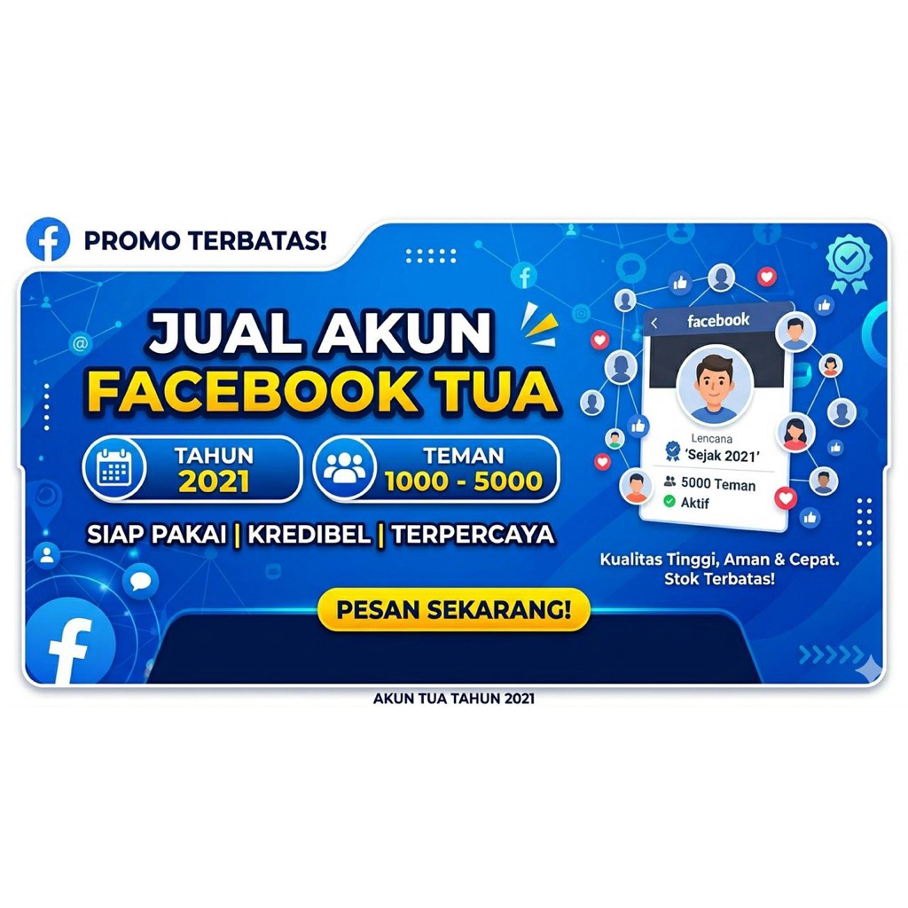 Akun Facebook Tua teman 1000-5000