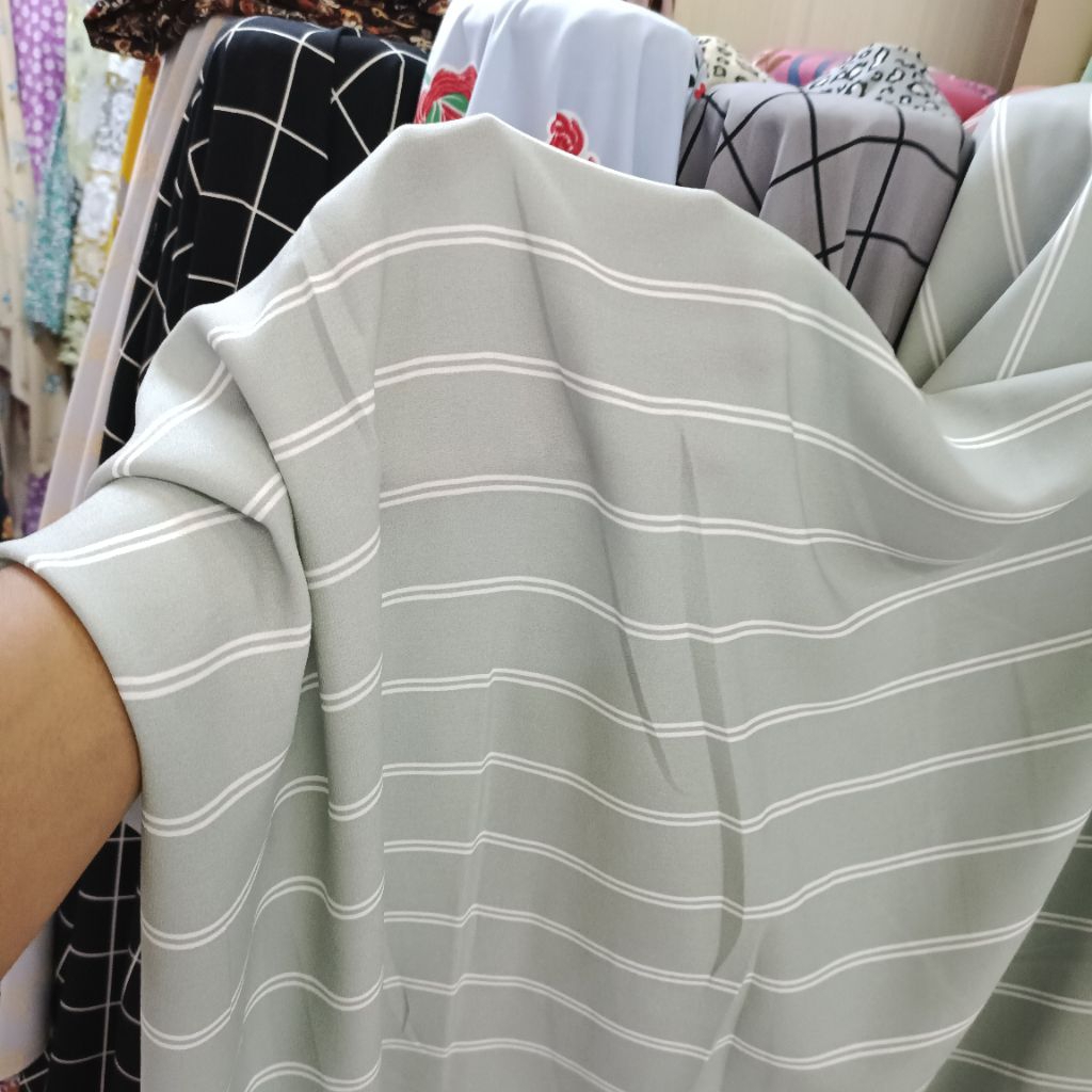 kain bahan wolfis motif - kain meteran salur - kain wolpeach garmen - kain motif salur terbaru - ktx