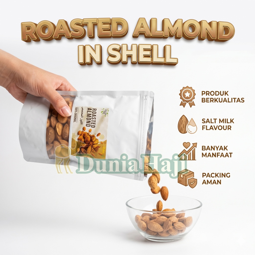 ALMOND / Kacang ALMOND Roasted Milk flavour In Shell / Kacang Cangkang Arab Rasa Susu/ Kacang Kulit 