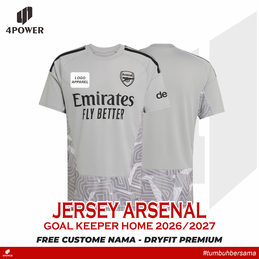 4POWER JERSEY ARSENAL GOALKEEPER HOME 2026/2027 NEW - BAJU KAOS ARSENAL KIPER 2027