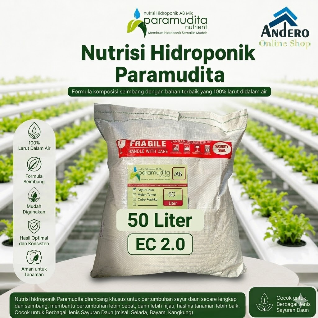 AB Mix Sayur Daun 50 LITER Paramudita Nutrient Nutrisi Hidroponik