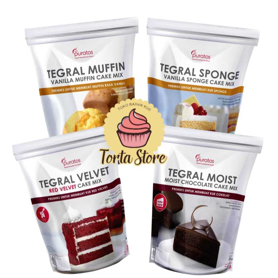 Puratos Tegral Cake Mix 4 Varian: Muffin, Sponge, Red Velvet, Moist Chocolate