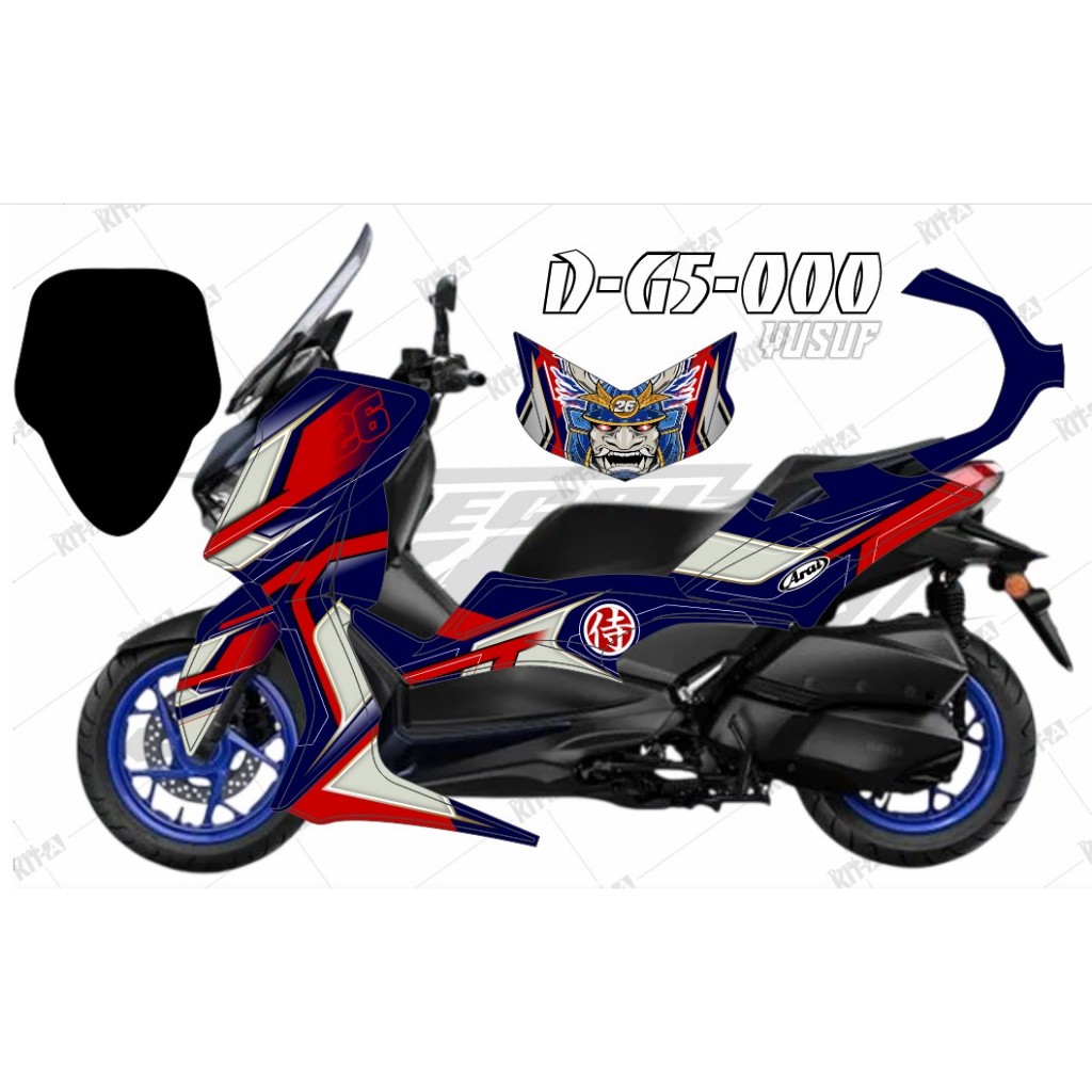 Decal Stiker XMAX CONNECTED Dekal Sticker Striping Custom Full Body XMAX CONNECTED
