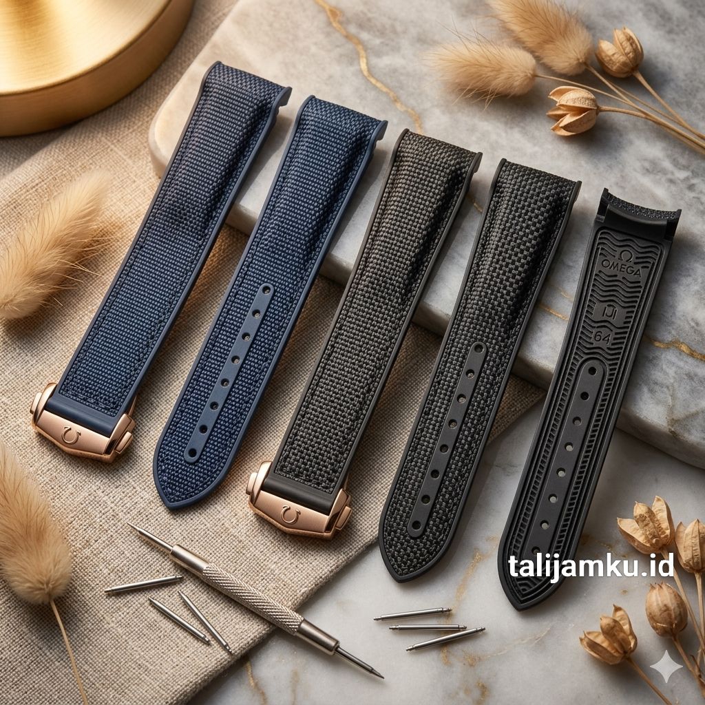 Strap Tali Jam Tangan Omega Tali Jam Omega Kanvas Rubber 20mm 22mm Strap Watch Omega