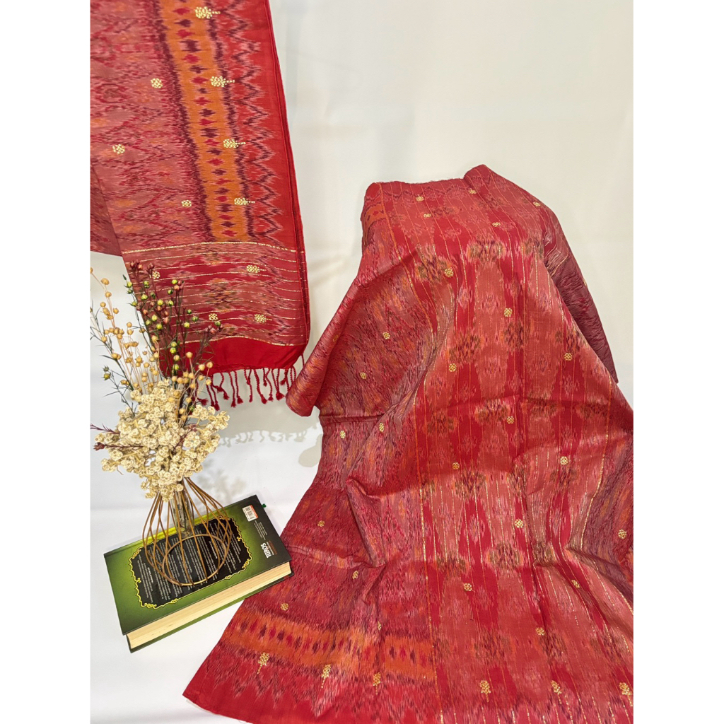 Setelan Kain Tenun | Blongket Palembang | Songket Cantik
