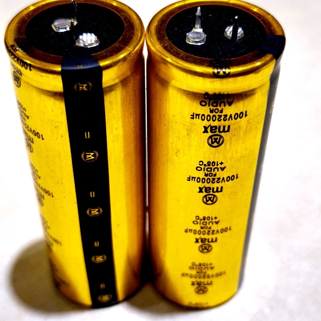 Farmora00 Capasitor Elco 15.000/100 Volt Max Gold For Audio 22000Uf 100V Max Original Isi Full