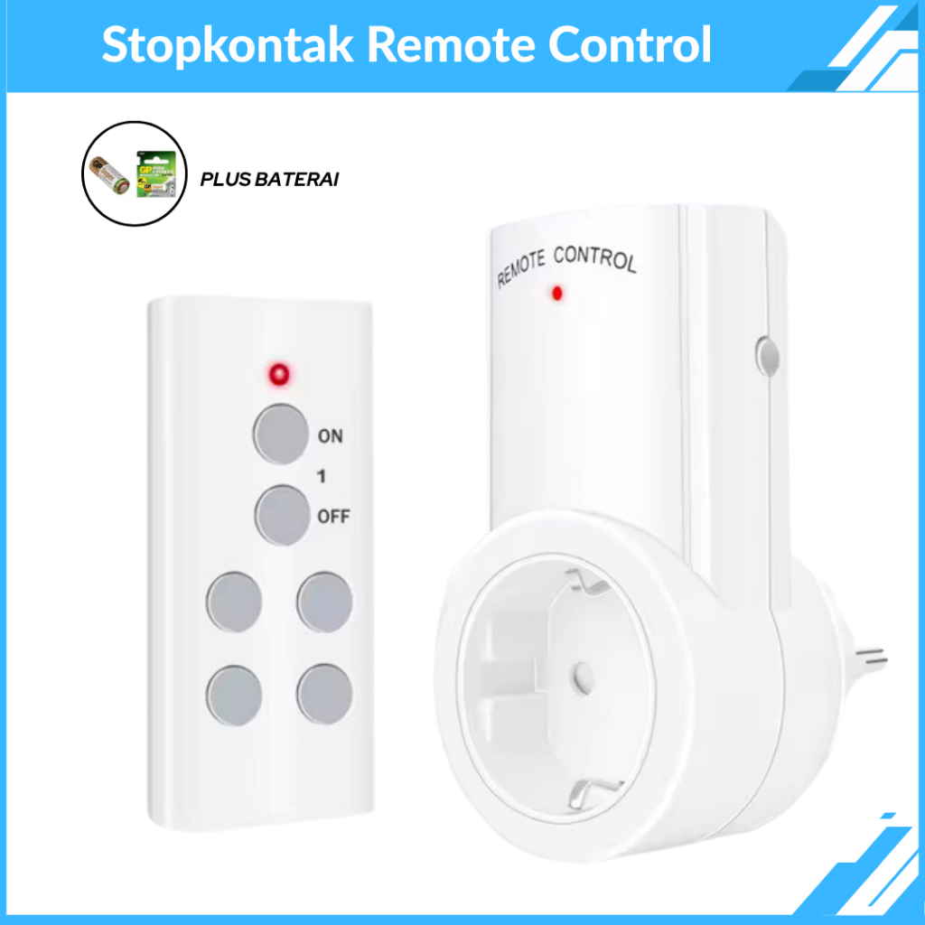 Steker Listrik Remote Control Wireless Stop Kontak Remot Kontrol Colokan Listrik Remot